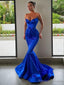 Trumpet/Mermaid Sweetheart Sweep Train Silk like Satin Prom Dress With Belt/Sash