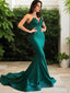 Trumpet/Mermaid V Neck Court Train Stretch Crepe Prom Dresses