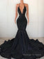 Trumpet/Mermaid V Neck Sweep Train Prom Dresses With Appliques Lace