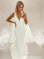 Trumpet/Mermaid V-neck Sweep Train Stretch Crepe Wedding Dress
