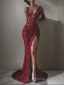 Trumpet/Mermaid V Neck Sweep Train Tulle Prom Dresses
