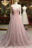 Tulle A-line Appliques Lace Wedding Dresses