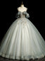 Tulle Beading Sequins Open Back Quinceanera Dress