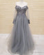 Tulle Prom Dress Lace Appliques Cold Shoulder
