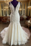 Tulle Lace Plunge V Long Wedding Dress
