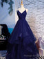 Tulle Layers Straps Long Prom Dress Formal Dress, A Line Prom Prom Dress