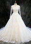 Tulle Long Sleeves Lace Sweep Train Wedding Dress