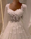 Tulle Princess Wedding Dress Long Sleeve With 3D Flowers