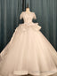 Tulle Sequins Off the Shoulder Beading Wedding Dress With Long Train