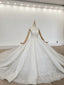 Two Piece Half Sleeves Beading Ball Gown Crystal Huate Couture Wedding Dress