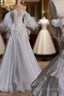 Unique Ball Gown Off The Shoulder Long Tulle White Wedding Dress Brides Dresses