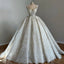 Unique Bridal Gowns Ball Gowns Straps Neck White Sequin Wedding Dress Pretty Bridal Gown