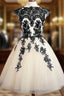 Unique Lace Tulle Short Prom Dresses Lace Bridesmaid Dresses