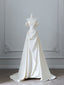 Unique Mermaid Strapless Long Wedding Dress With Short Sleeves Brides Dresses