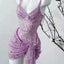 Unique Sheath Straps Sequin Lilac Prom Tight Homecoming Dress 8Th Grad Dance Graduation Dresses Short Hoco Dress