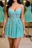 V Neck Mint Green Lace Short Prom Dresses Mint Green Lace Homecoming Dresses Mint Green Prom Dresses