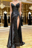 V Neck Open Back Mermaid Black Lace Long Prom Dresses Mermaid Black Lace Prom Dress