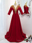 V Neck Short Sleeve Beading Sequins Prom Dress