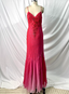 Vibrant Mermaid Thin Strap V-Neck Beaded Chiffon Long Formal Prom Dress