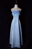 Vintage A-Line Spaghetti Straps Blue Long Prom Dress