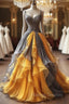 Vintage A-Line Tulle V-Neck Long Ball Gowns, Spaghetti Straps Formal Prom Gowns