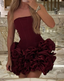 Vintage Burgundy Satin Pleated Mini Homecoming Dresses Cocktail Dresses