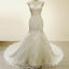 Vintage Cap Sleeves Lace Mermaid Wedding Dress