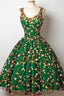 Vintage Green And Black Embroidery Lace Homecoming Dress Sweet 16 Dress