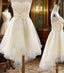 Vintage Junior Ivory Hi Low Strapless Sweetheart Lovely Bow Knot Homecoming Dress