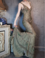 Vintage Luxury Green Mermaid Deep V-Neck Beaded Embroidered Chiffon Long Formal Prom Dress
