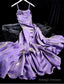 Vintage Mermaid Spaghetti Straps Long Lilac Prom Dress Birthday Outfits With Ruffles