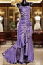 Vintage Mermaid Spaghetti Straps Long Lilac Prom Dresses Birthday Outfits