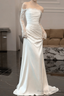 Vintage Mermaid Strapless Long Sleeves White Wedding Dresses