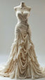 Vintage Mermaid Sweetheart Chiffon Ruffles Long Wedding Dresses
