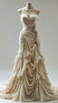 Vintage Mermaid Sweetheart Chiffon Ruffles Long Wedding Dresses