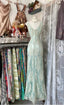 Vintage Mermaid V-Neck Satin Tulle Long Prom Dresses