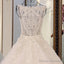 Vintage Scoop Neck Pearl And Crystal Beaded Ball Gown Wedding Dress