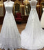 Vintage Simple Long A-Line Country Elegant Bridal Lace Up Back Bow Sash Full Lace Wedding Dress
