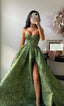 Vintage Spaghetti Straps Green Prom Dresses Long Prom Dress