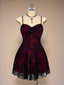 Vintage Spaghetti Straps V Neck A-Line Short Graduation Homecoming Dresses 20Th Birthday Outfits