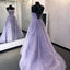 Violet Purple Lace Prom Dress Long A-Line Prom Gowns