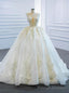 We Provide White Ball Gowns Tulle V Neck Beading Sequins Wedding Dress