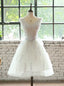 Wedding dress short dress Prom dress feather ornaments toast