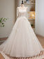 White A Line Tulle Long Prom Dress, White Tulle Formal Dress