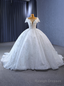 White Ball Gowns Sequins Beading Wedding Dress