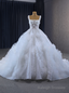 White Ball Gowns Strps Beading Wedding Dress