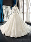White Ball Gowns Tulle Star Embrodiery Lace Backless Wedding Dress
