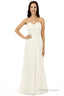 White Chiffon Sweetheart With Pleats Beading Bridesmaid Dresses