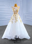 White Heavy Beading Prom Dress