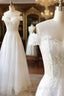White Lace Off Shoulder Long Prom Dress White Lace Prom Dress